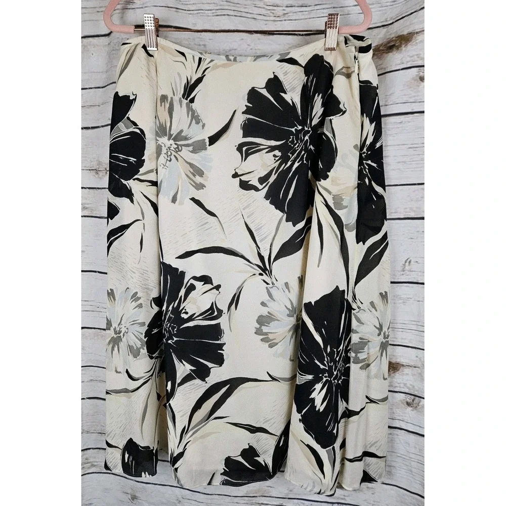 Talbots Vintage 100% Silk Skirt 16 A-Line Fairy Grunge 90's Y2K Womens Midi